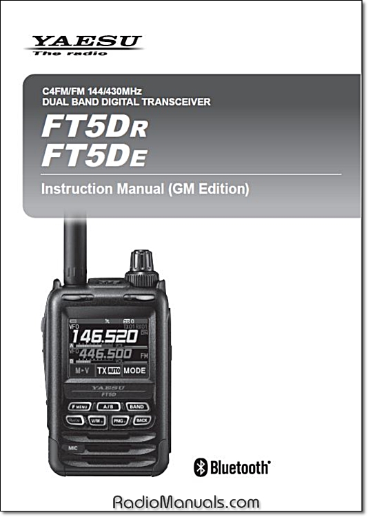 Yaesu FT5Dr / FT5De Instruction Manual (GM Edition) - Click Image to Close